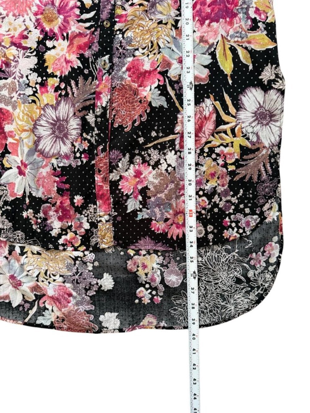Maeve Anthropologie Women's Large Floral Button Front Tunic Blouse Boho. rayon. - Picture 7 of 12